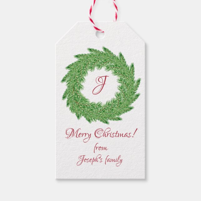 Etiqueta Para Presente Folhas de Natal (Frente)