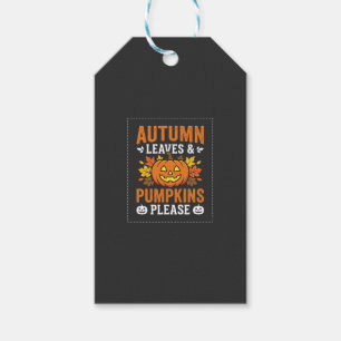 Etiqueta Para Presente Folhas de Outono Abóbora Desenho de Halloween