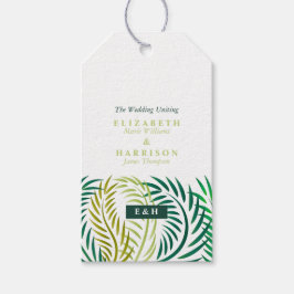 Etiqueta Para Presente Folhas de Palma Tropicais, Casamento de Praia