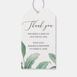 Etiqueta Para Presente Folhas de verde tropical elegante agradecimento de