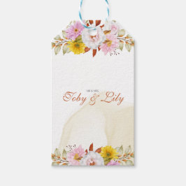 Etiqueta Para Presente Folhas Florais de Aquarela