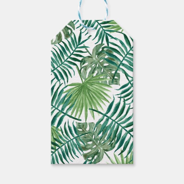 Etiqueta Para Presente Folhas Tropicais (Frente)