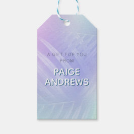 Etiqueta Para Presente Folhas tropicais holográficas