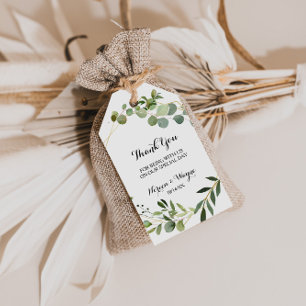 Etiqueta Para Presente Folhas Verdes Tropicais Obrigado