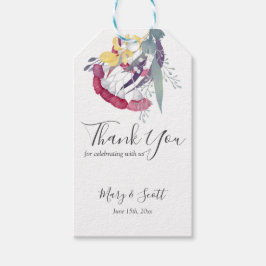 Etiqueta Para Presente Foliage Floral Watercolor Australiana Obrigado