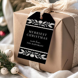 Etiqueta Para Presente Folk Art Floral Natal Nome