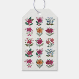 Etiqueta Para Presente Folk Florals Christmas