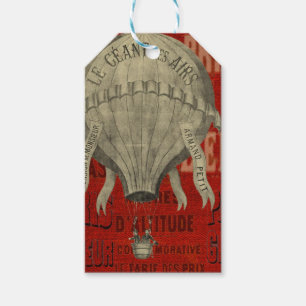 Etiqueta Para Presente Fontes Gráficas de Ballon de Ar Quente Steampunk