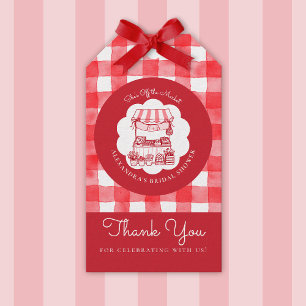 Etiqueta Para Presente Fora do Mercado Agricultores Vermelho 2 Chuveiro d