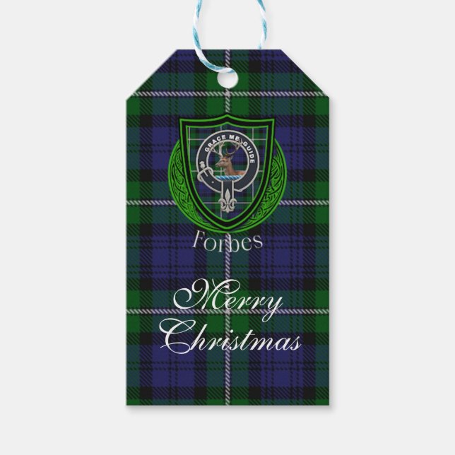 Etiqueta Para Presente Forbes Scottish Clan Tartan & Crest (Frente)