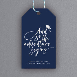 Etiqueta Para Presente Formando de Graduação Moderna de Parabéns de Calig