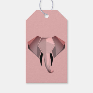 Etiqueta Para Presente Formas Simples Cabeça de Elefante Geométrico