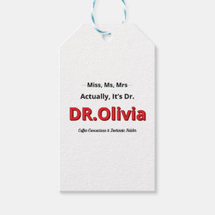 Etiqueta Para Presente Formatura de Mãe com PhD Doutorado Divertido Meta 