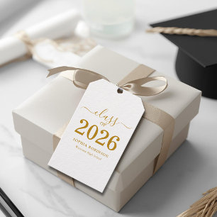 Etiqueta Para Presente Formatura em Letra Dourada 2026 