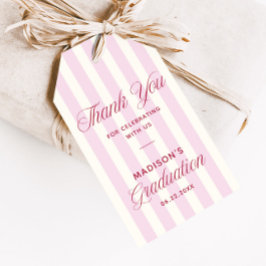 Etiqueta Para Presente Formatura Preppy com Listras Rosa