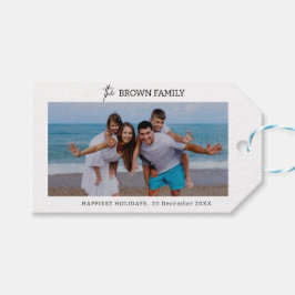 Etiqueta Para Presente Foto da família personalizada simples e minimalist