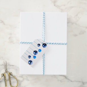 Etiqueta Para Presente Foto das bolas de decoração de Natal Azul com te