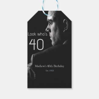 Etiqueta Para Presente foto de aniversário de 40 anos nome do homem ano e