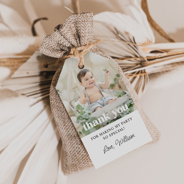 Etiqueta Para Presente Foto de Aniversário Obrigado (Criador carregado)