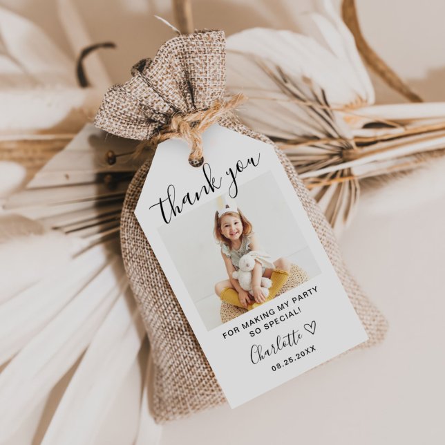 Etiqueta Para Presente Foto de Aniversário para Crianças Modernas (Criador carregado)