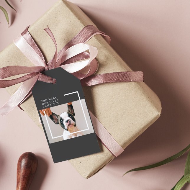 Etiqueta Para Presente Foto de Cachorro Moderno | Cachorro (Criador carregado)