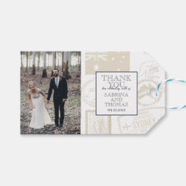 Etiqueta Para Presente Foto de casamento do Marinho Blue Austrália