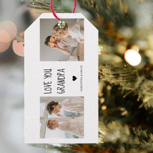 Etiqueta Para Presente Foto de Colagem Moderna Ama Seu Avô Melhor Present