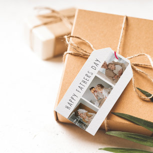 Etiqueta Para Presente Foto de Colagem Moderna e Dia de os pais Feliz Mel