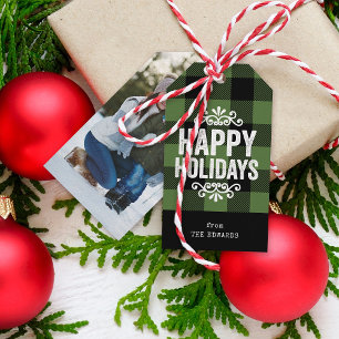 Etiqueta Para Presente Foto de Feriado Russo de Verificação de Buffalo Ve