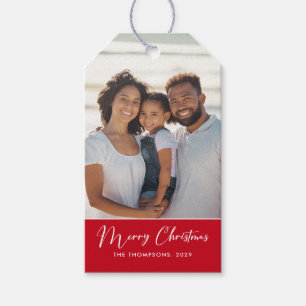 Etiqueta Para Presente Foto de Natal Personalizada e Feliz
