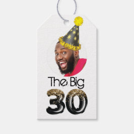 Etiqueta Para Presente Foto do 30º aniversário personalizada moderna