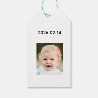 Etiqueta Para Presente Foto e Data do Primeiro Aniversário do Bebê Person