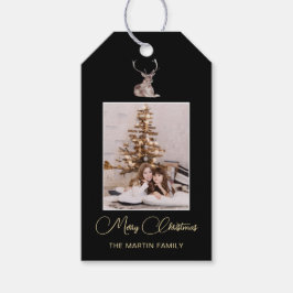 Etiqueta Para Presente Foto Festiva de inverno com veados