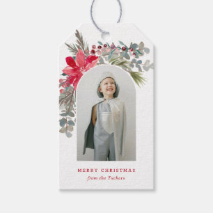 Etiqueta Para Presente Foto Floral Floral de Aquarela de Arco Moderno