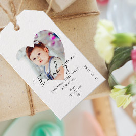 Etiqueta Para Presente Foto minimalista Primeira Festa de aniversário Obr