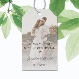 Etiqueta Para Presente Foto moderna com Casamento de Sobreposição