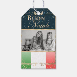 Etiqueta Para Presente Foto Personalizada Buon Natale Bandeira Italiana N