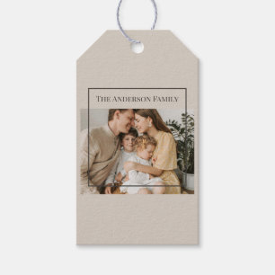 Etiqueta Para Presente Foto Personalizada da Família Nome Personalizado
