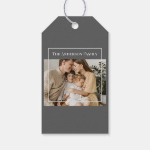 Etiqueta Para Presente Foto Personalizada da Família Nome Personalizado
