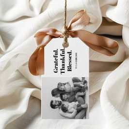 Etiqueta Para Presente Foto Personalizada de Ação de Graças em Família
