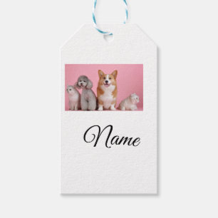 Etiqueta Para Presente Foto personalizada de animal colorido simples adic