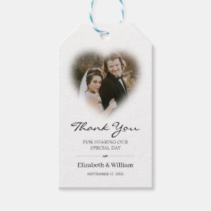 Etiqueta Para Presente Foto Personalizada De Casamento De Coração Obrig