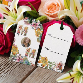 Etiqueta Para Presente Foto personalizada de flor de Dia de as mães MOM