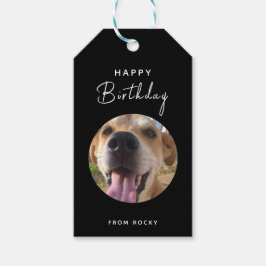 Etiqueta Para Presente Foto personalizada de Pet de Festa de aniversário