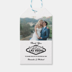 Etiqueta Para Presente Foto Personalizada Do Casamento De Las Vegas Obrig