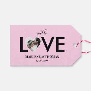 Etiqueta Para Presente Foto Personalizada do Noivado de Casamento Foto Ro