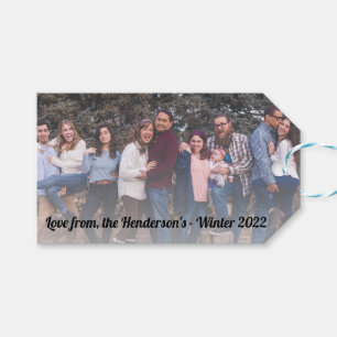 Etiqueta Para Presente Foto Personalizada e Mensagem em Texto Preto