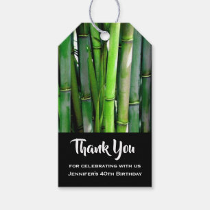 Etiqueta Para Presente Fotografia da Natureza de Colmos de Bambu Verde