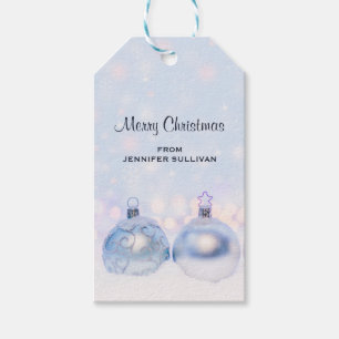 Etiqueta Para Presente Fotografia de bolas de Natal mágicas