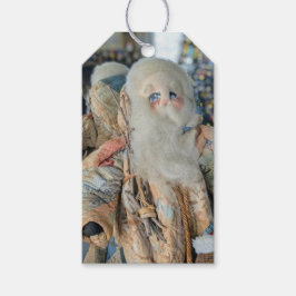 Etiqueta Para Presente Fotografia de Papai Noel de Arte Popular Antiga